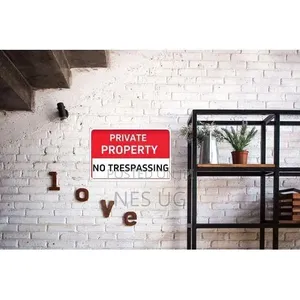 Private Property No Trespassing Sign Sticker - Red