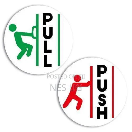 2pcs Pull Sticker Push Sticker Door Signs - Multi Color