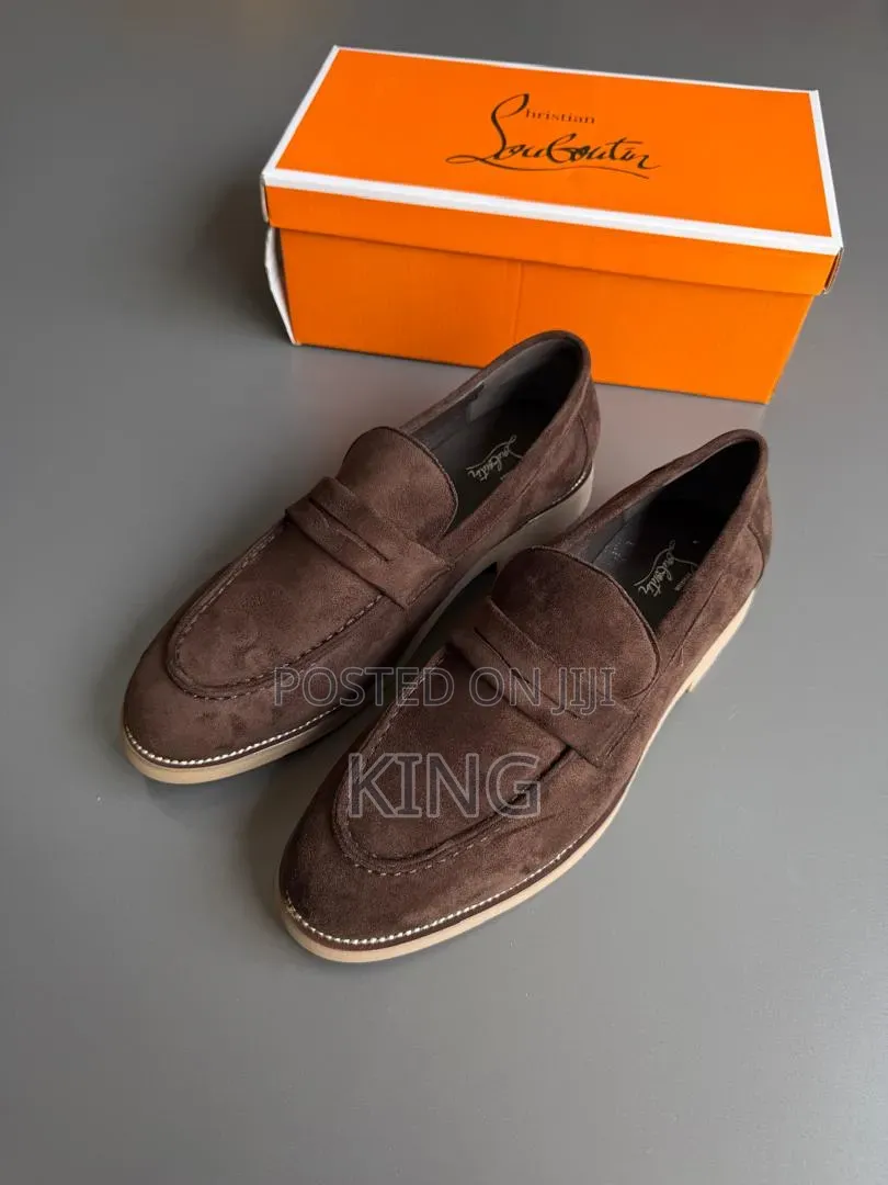 Navy, Black, Brown Christian Louboutin Suede Loafers