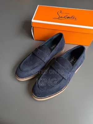 Navy, Black, Brown Christian Louboutin Suede Loafers