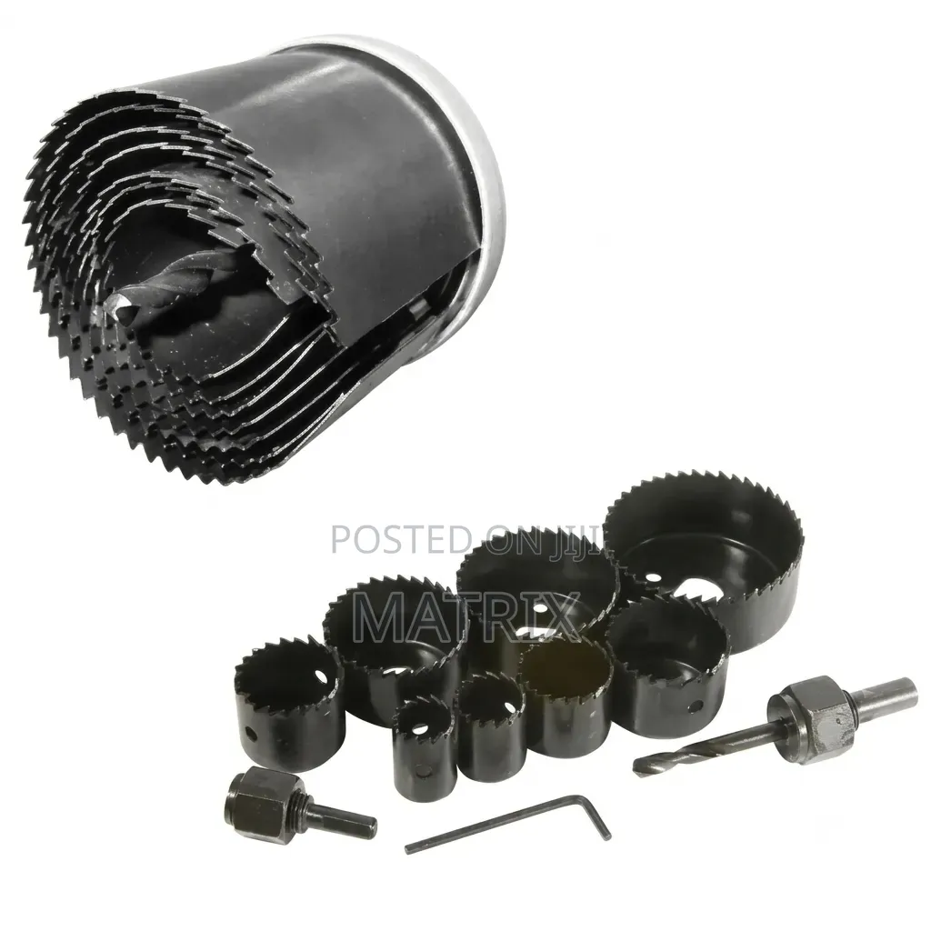 Ingco Hole Saw Set ( 07pcs Set) for Wooden, Plastic, Fiber Sheet
