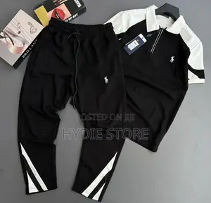 Polo Long Men’S Black Two Piece