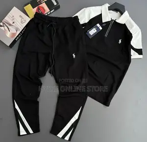 Polo Long Men’S Black Two Piece