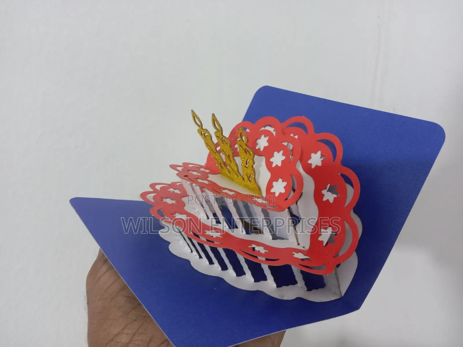 Handmade 3d Pop-Up Birthday Cake (F) Greeting Card