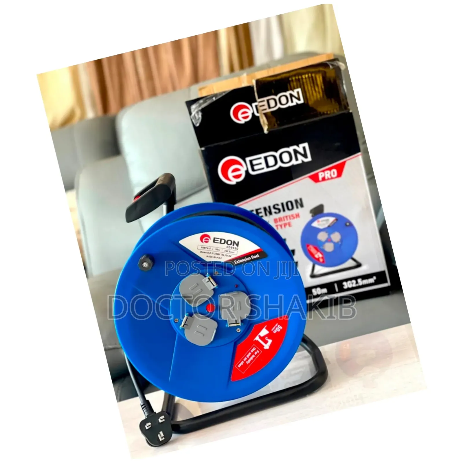 Edon Heavty Duty 50-Meter Cable Extension Reel