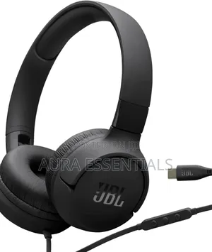JBL Tune 520c Wired on-Ear Headphones in Black.