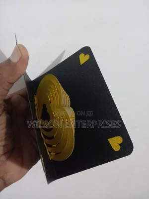 Handmade 3d Pop-Up Layered Heart (Gold-Black) Greeting Card