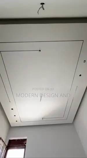 Gypsum Ceiling Flat Design With Neon Lightings