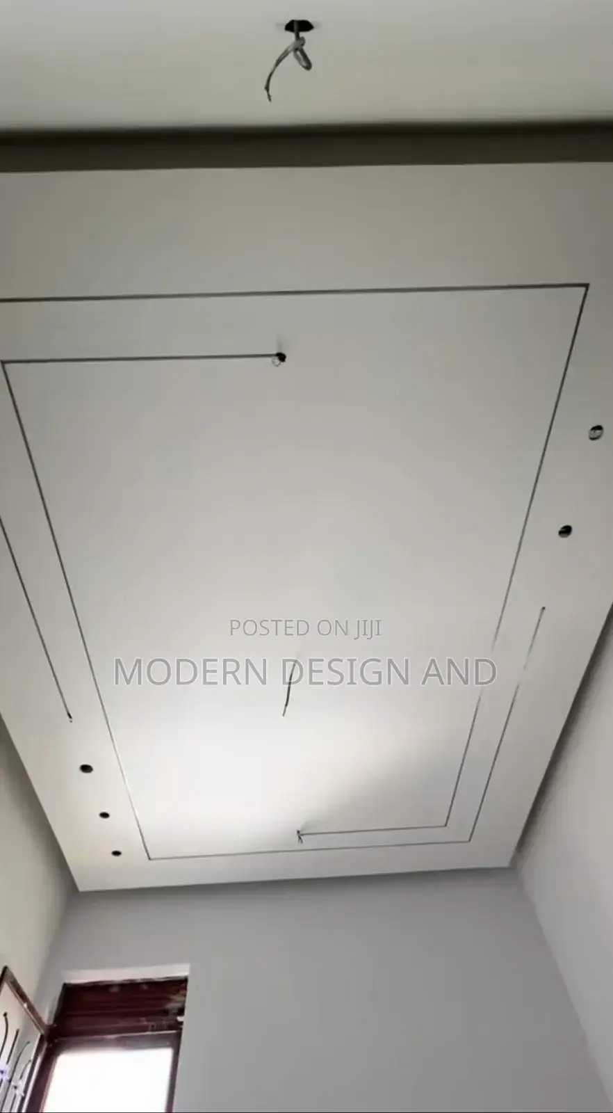 Gypsum Ceiling Flat Design With Neon Lightings