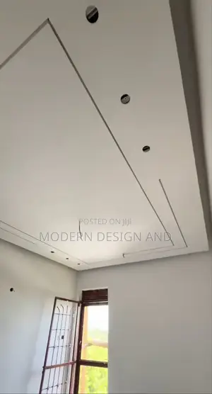 Gypsum Ceiling Flat Design With Neon Lightings