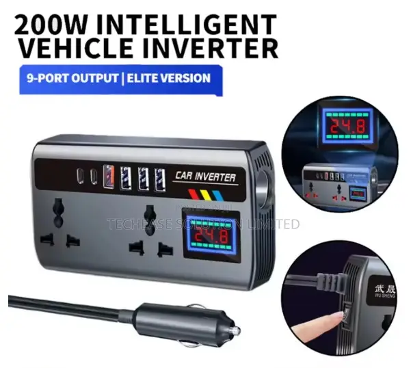 200w Car Power Inverter 12v/24v Dc to 220v Ac Converter to Ac Outlets