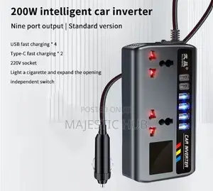 200w Car Power Inverter 12v/24v Dc to 220v Ac Converter to Ac Outlets