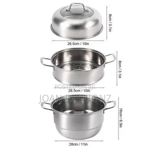 32cm 4 Layer Stainless Steel Food Saucepan Steamer Soup Pot-silver