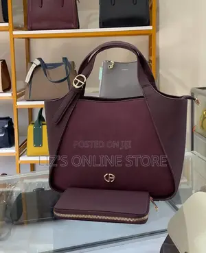 Burgundy Chrisbella Tote Bag Set Features a Matching Structured Wallet