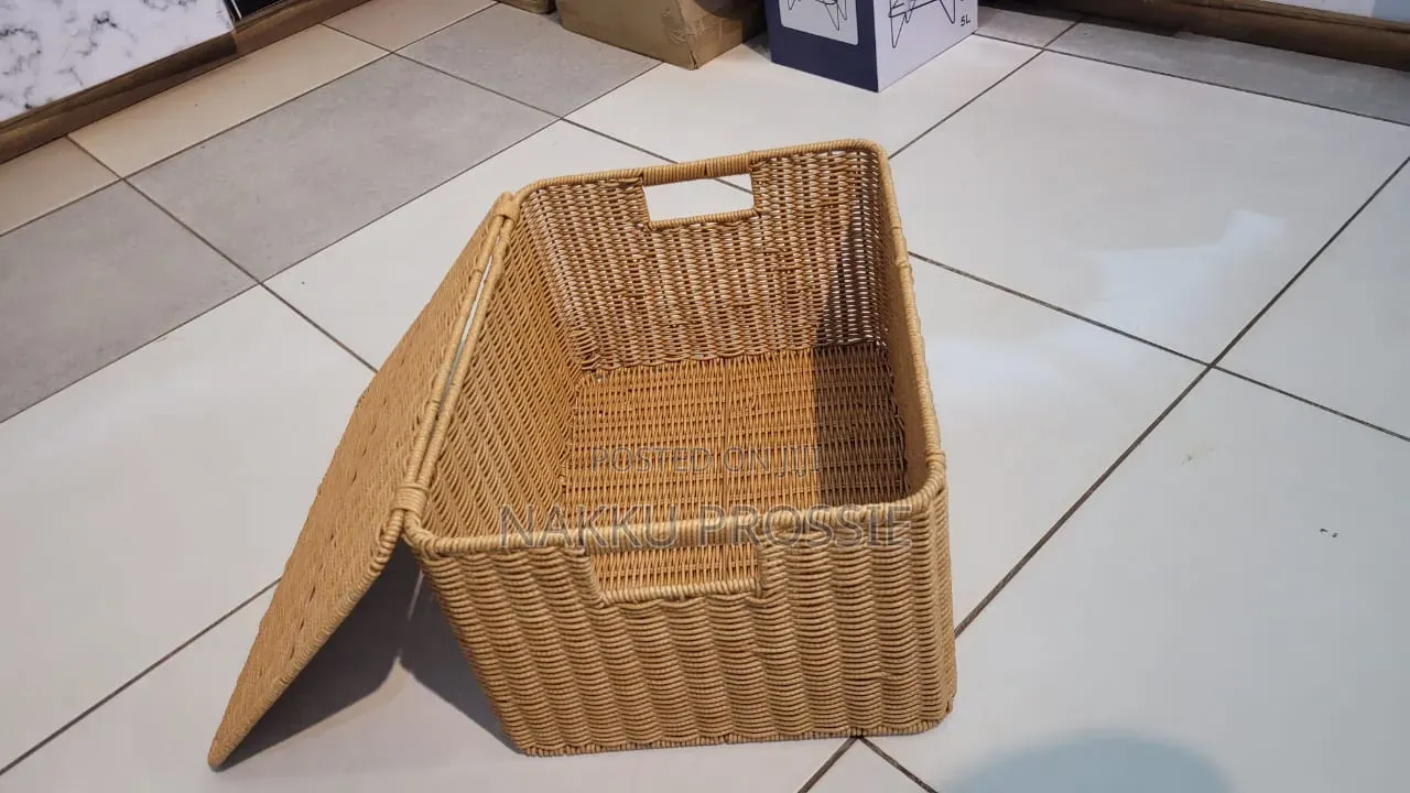 Lidded Wicker Basket