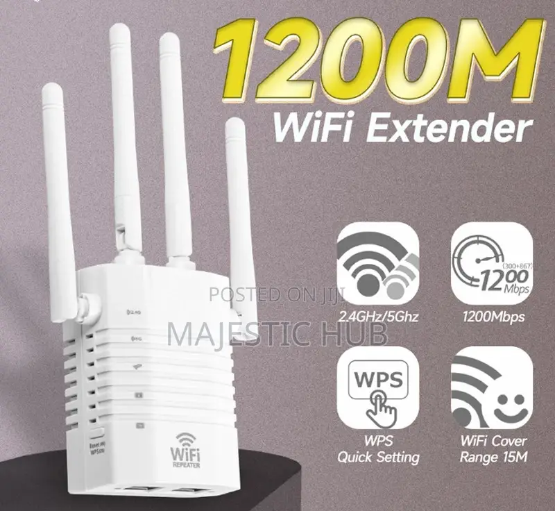 Dual Band Wifi Repeater 1200mbps – Wifi Extender, 2.4ghz 5ghz