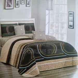 Generic 4-Piece Bedspread Set in Black and Brown