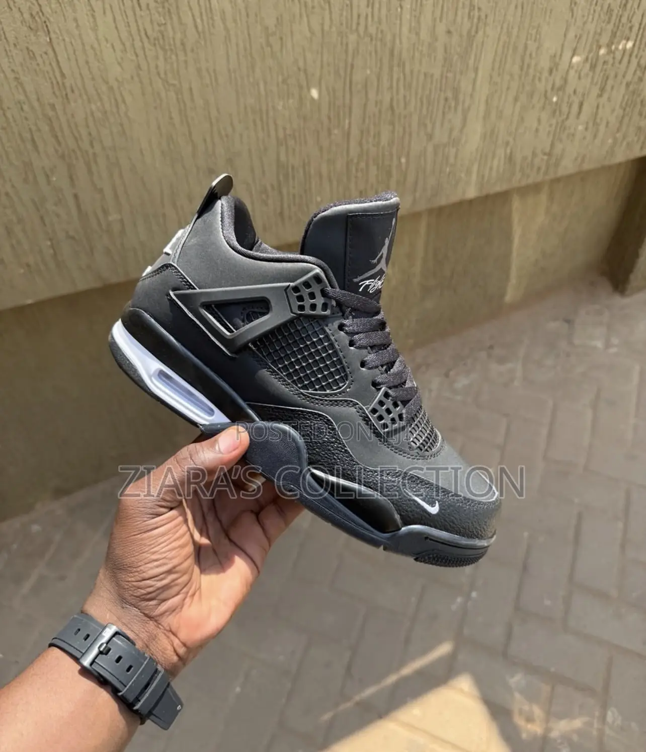 Nigel Sylvester Nike Air Jordan 4 Retro Sneakers in Black