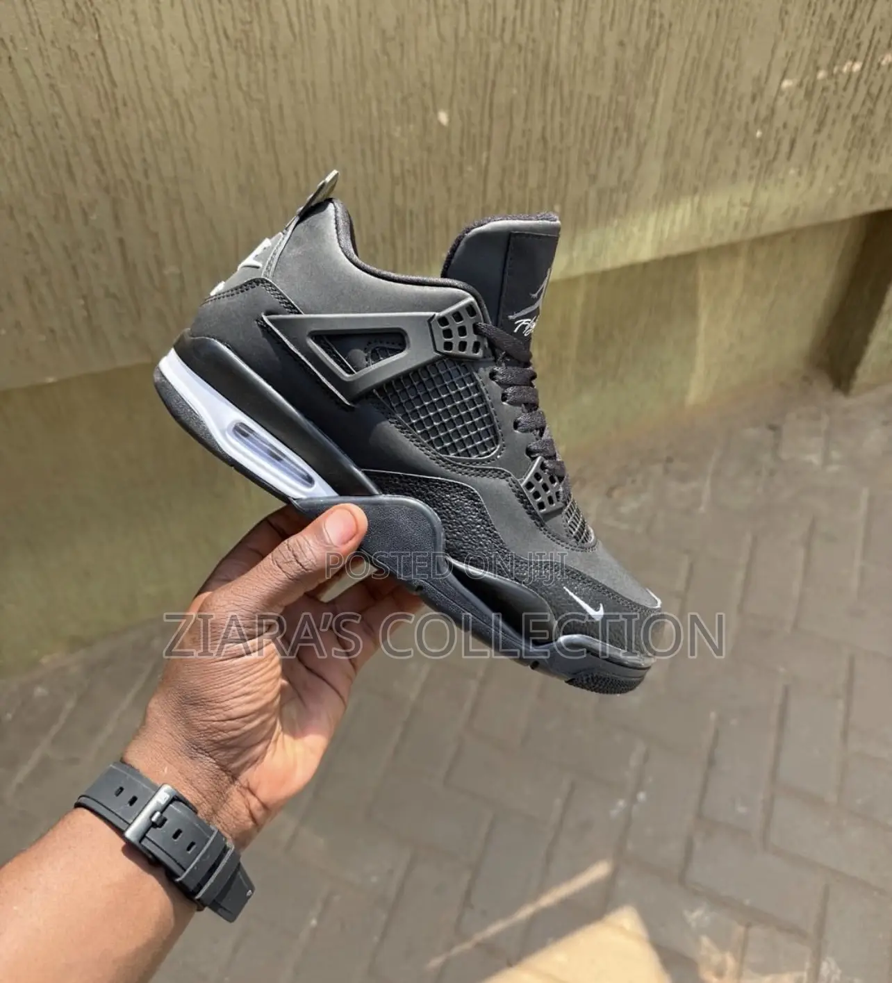 Nigel Sylvester Nike Air Jordan 4 Retro Sneakers in Black