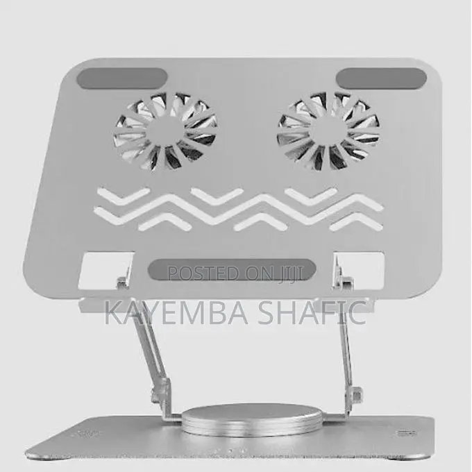 Carbon Steel Tablet Laptop Stand 360° Rotation Dual Cooling Fans