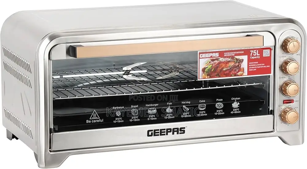 Geepas 75l Electric Oven With Rotisserie Convection (2200w)