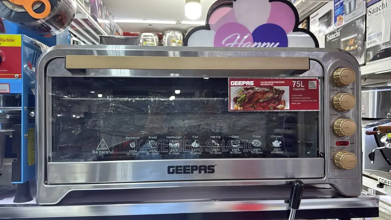 Geepas 75l Electric Oven With Rotisserie Convection (2200w)