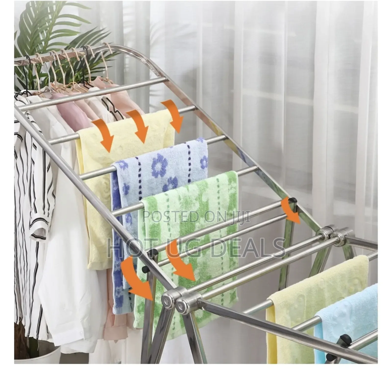 Versatile Folding Strong Metal Stainless Steel Laundry Drying Rack