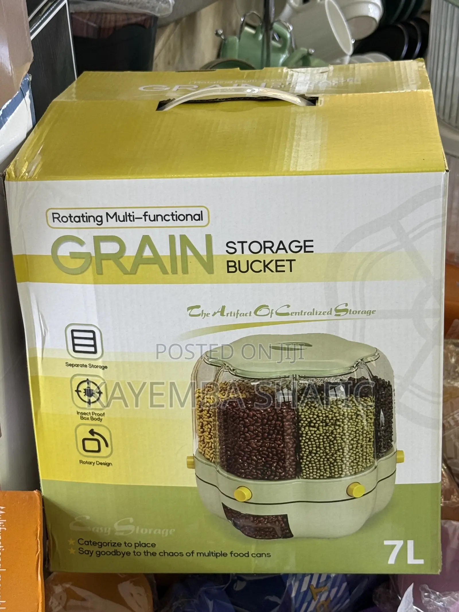 7l Rotating 6-in-1 Grain Rice Dispenser (Brand New)