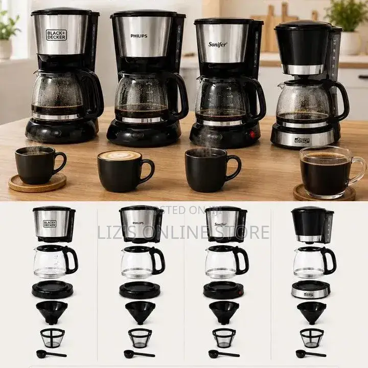 Hoffmans 6 Cups Electric Coffee Maker Hm-3009 - Black