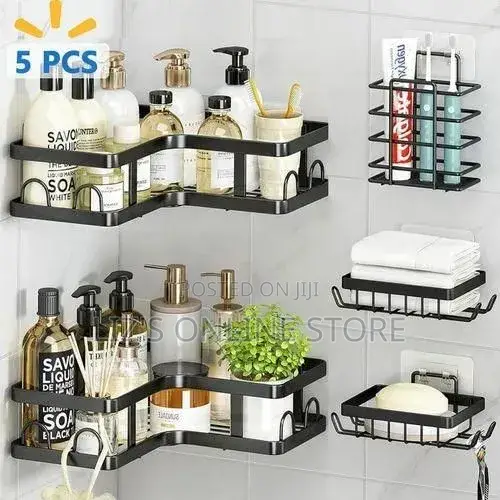 Adhesive 5-Piece Shower Caddy Set,