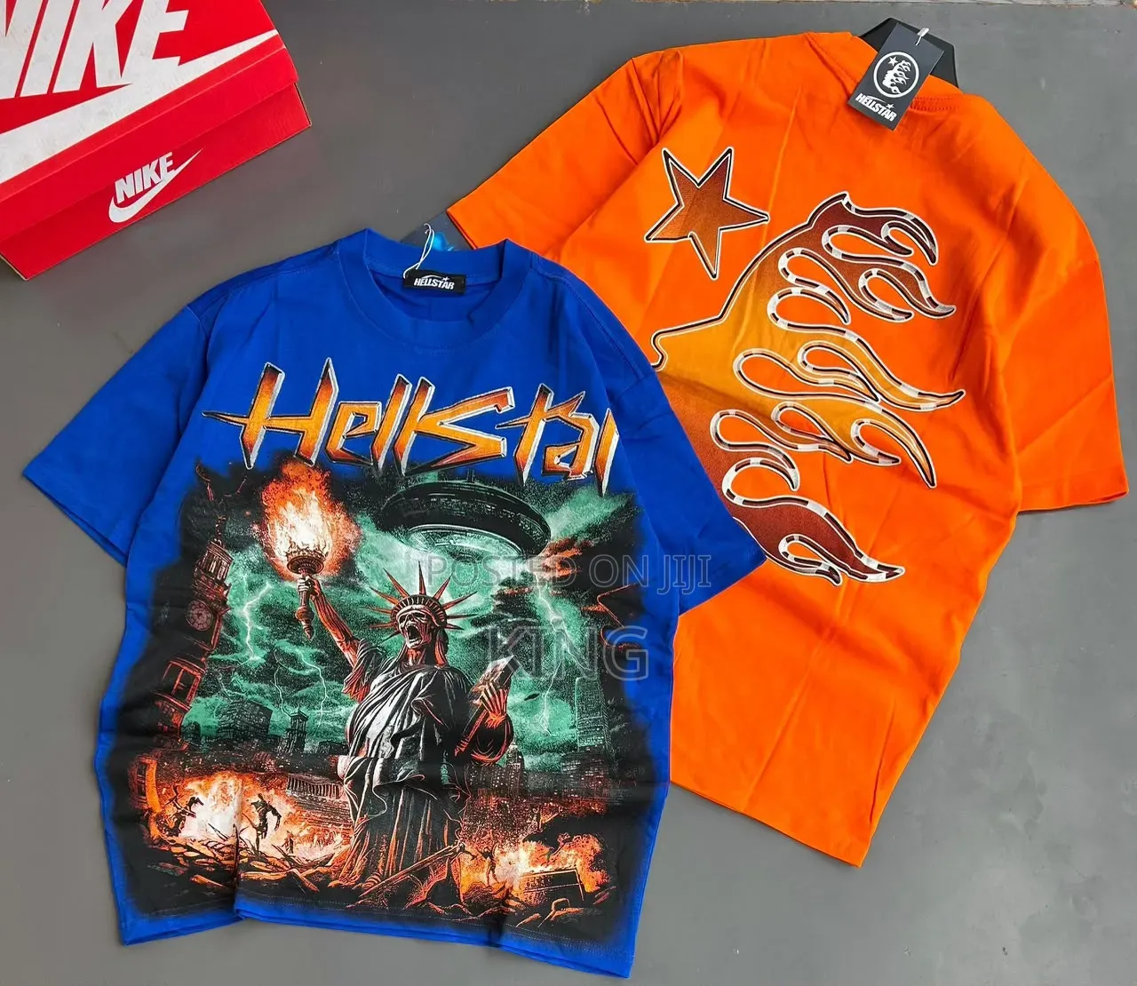 Amiri, Hellstar, and Off-White Branded Streetwear T-Shirts.