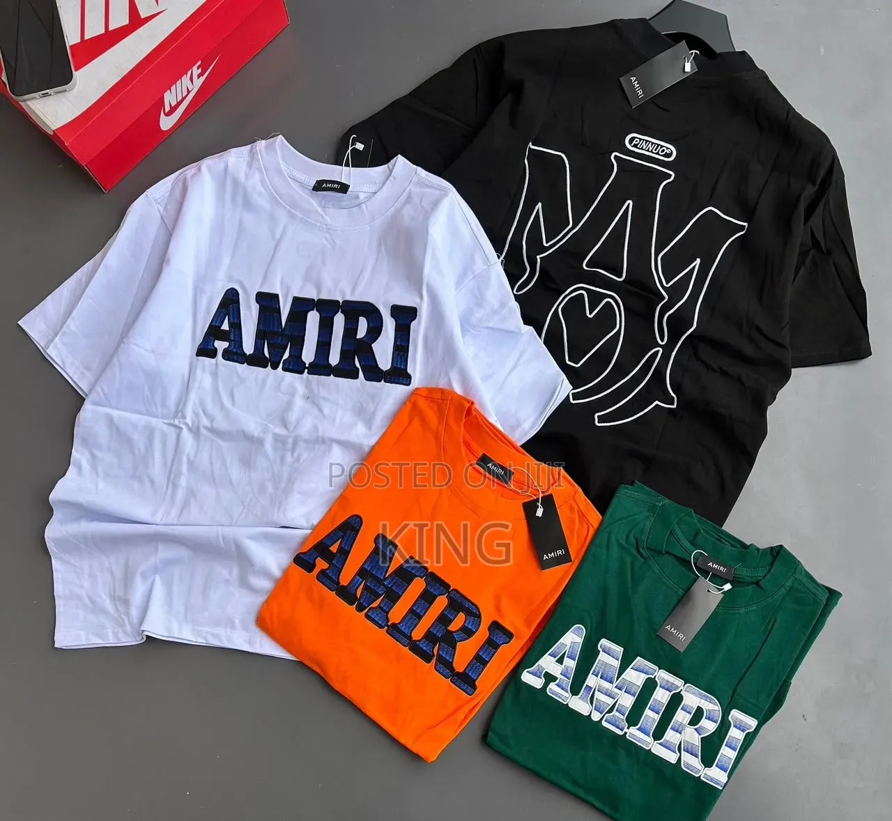 Amiri, Hellstar, and Off-White Branded Streetwear T-Shirts.