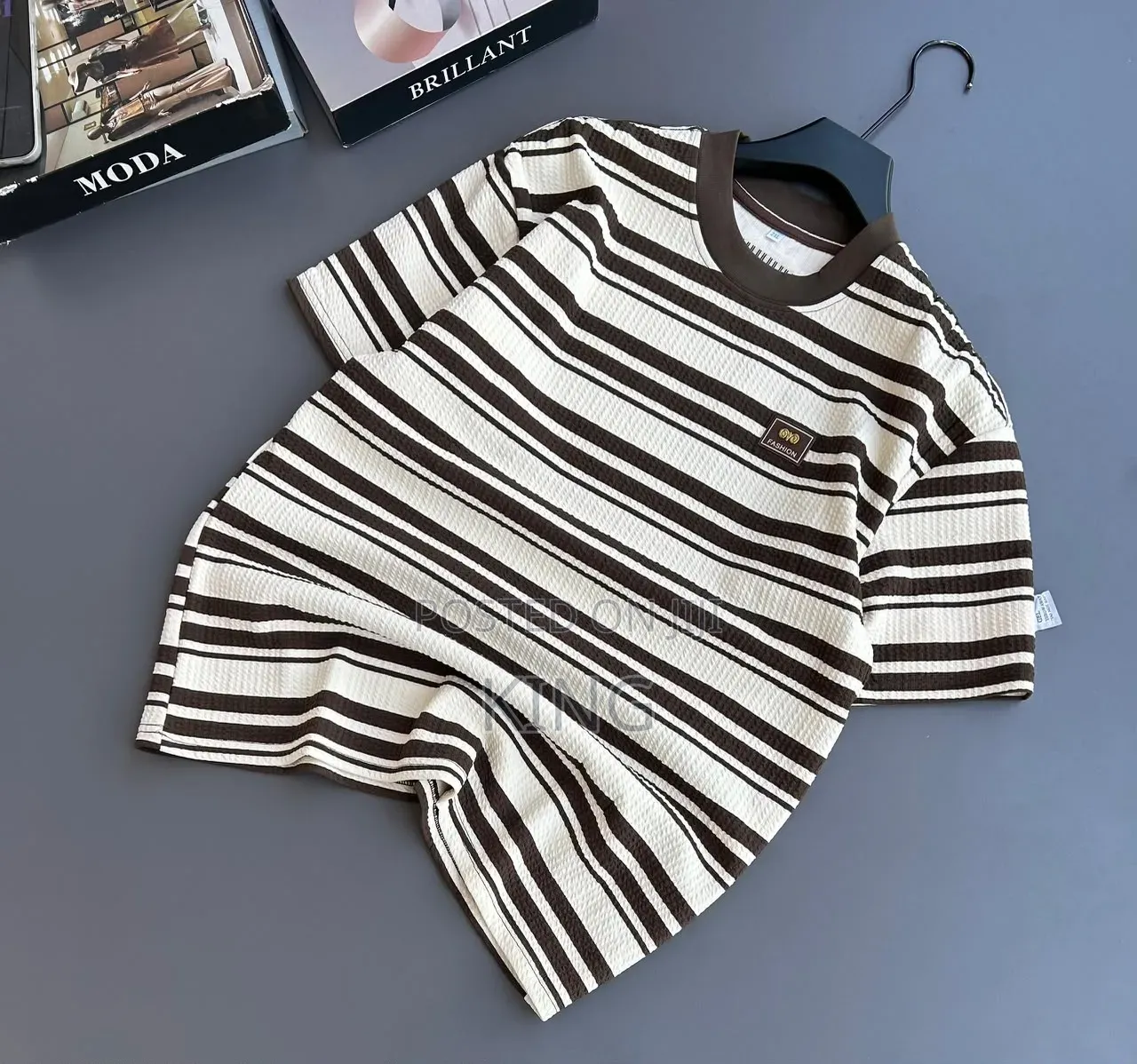 Striped T-Shirts Feature a Thick Crewneck Design