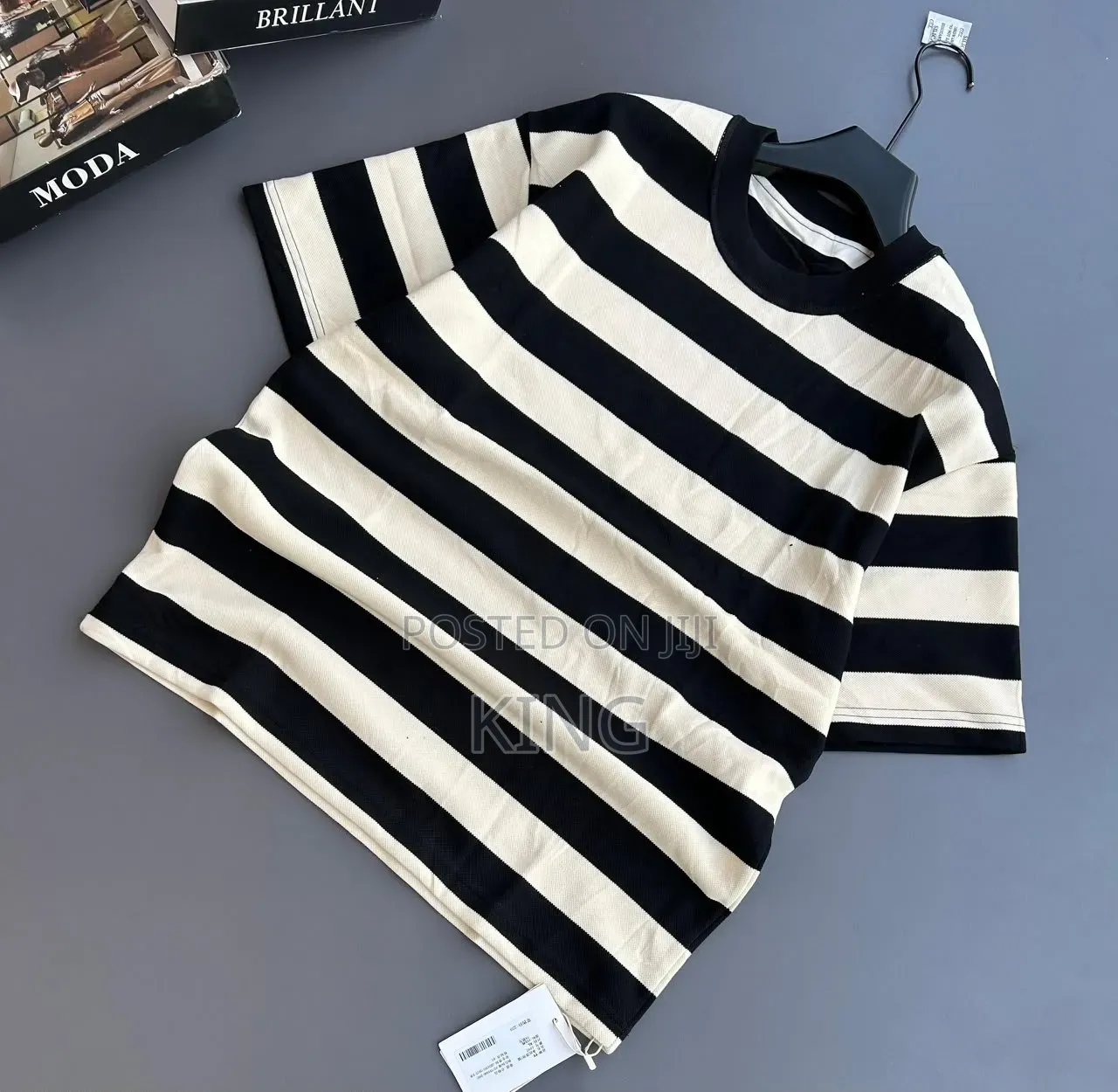 Striped T-Shirts Feature a Thick Crewneck Design