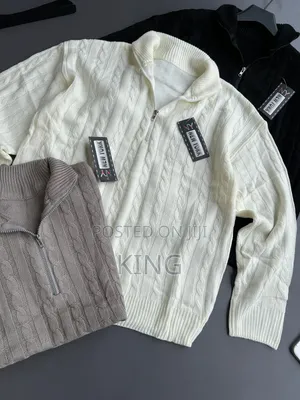 A Brand Half-Zipper Sweater Cable Knit Quarter Zip Sweater
