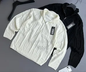 A Brand Half-Zipper Sweater Cable Knit Quarter Zip Sweater