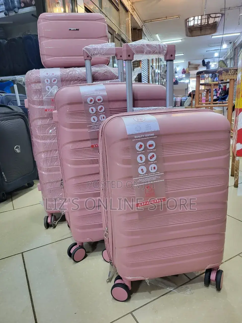 Pink Hardshell Luggage Set With Different Designs