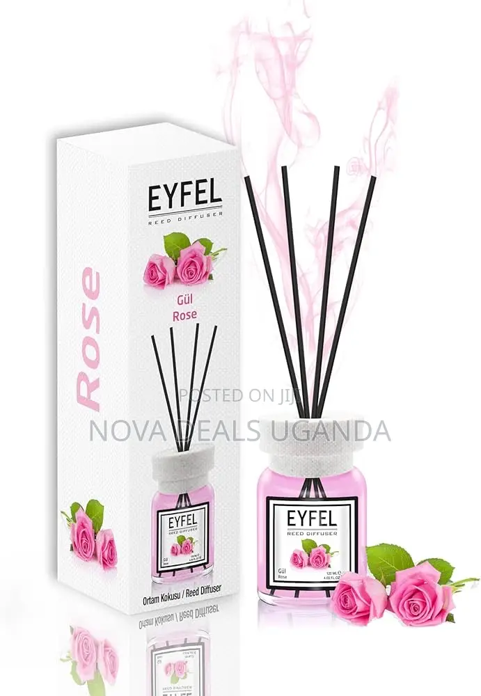 Eyfel Reed Diffuser Set - Rose Scent 4.05 Oz Oil Diffuser Air Freshner