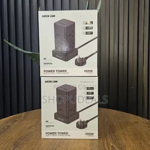 Green Lion Power Tower Multi-Port Power Strip - Black