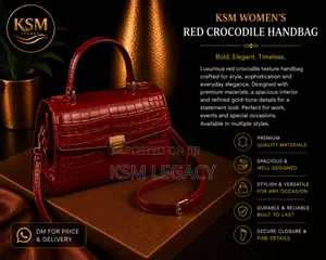 Red Crocodile Pattern Handbag for Women – Luxury Design