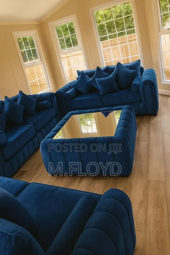 All That Blue Sofa Plus the Centre Pouf