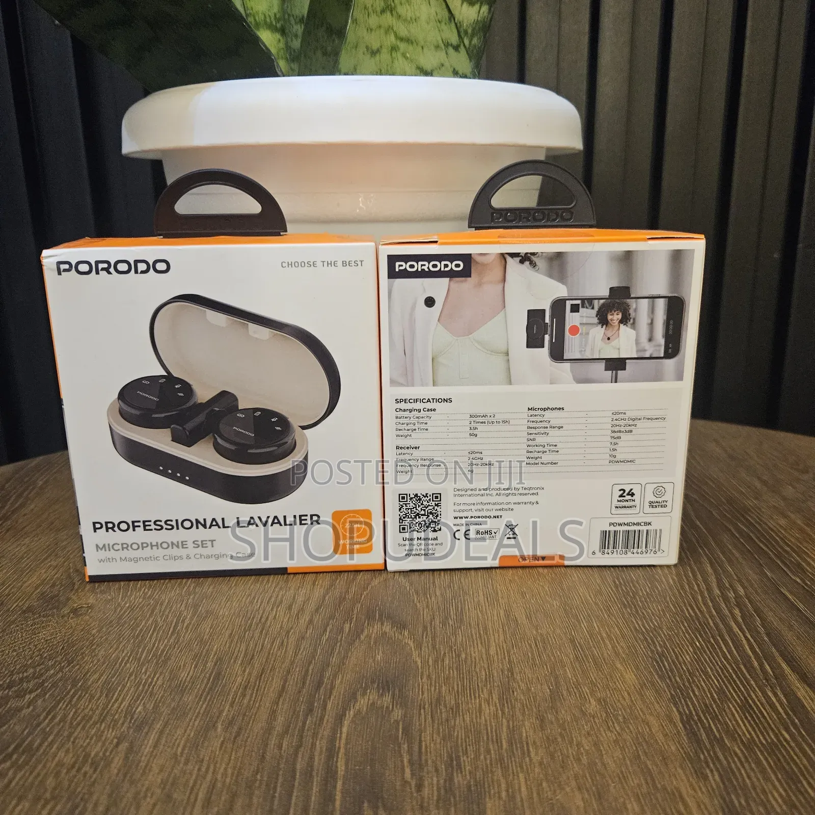 Porodo Wireless Microphone Dual Mic With Charging Case Receiver