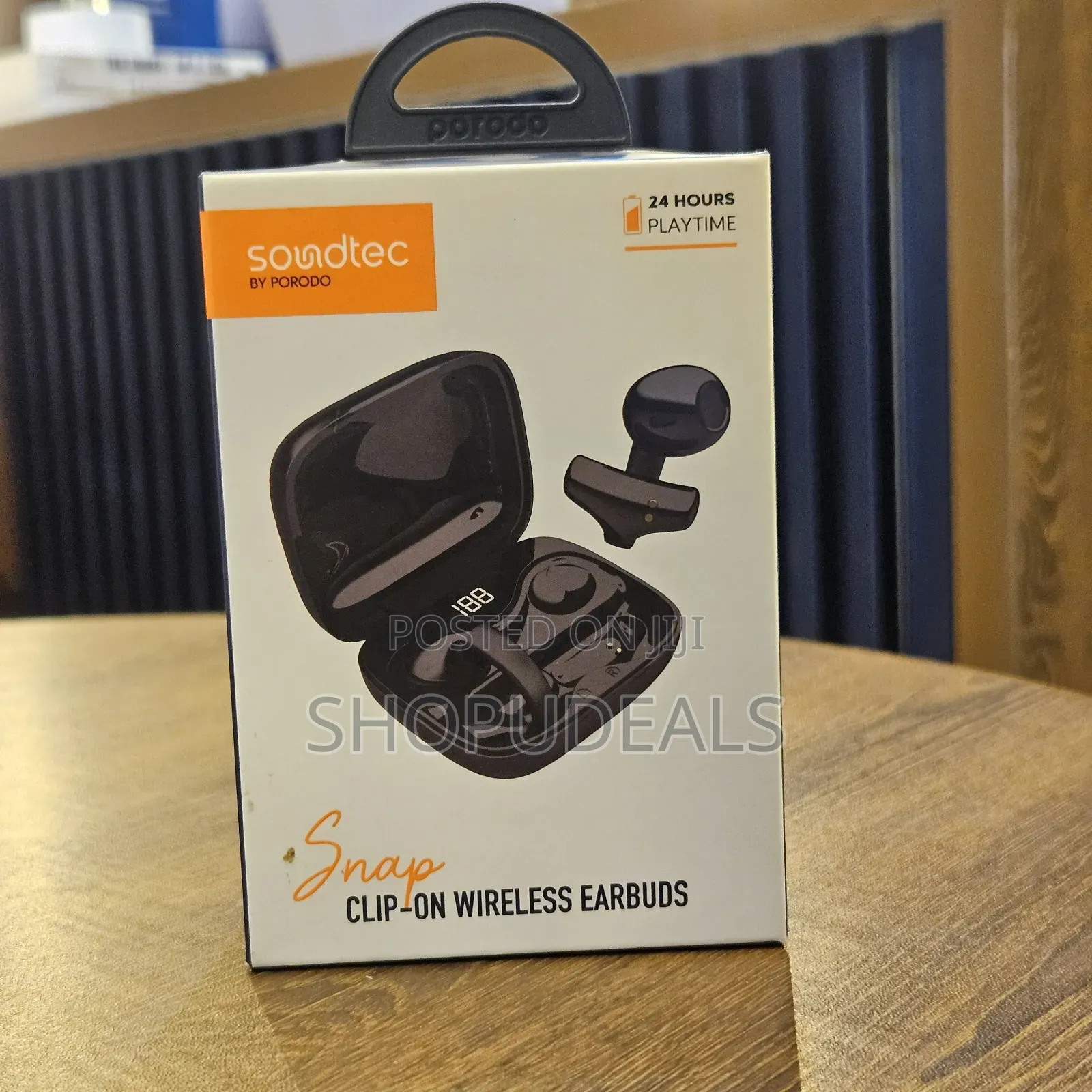 Porodo Soundtec Snap Clip-on Wireless Earbuds, Touch Controls, Clip-On
