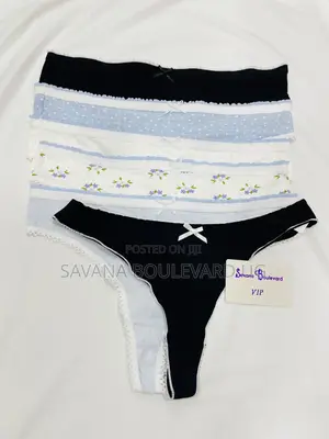 Savana Boulevard Vip Cotton Thongs With Crochet Trim