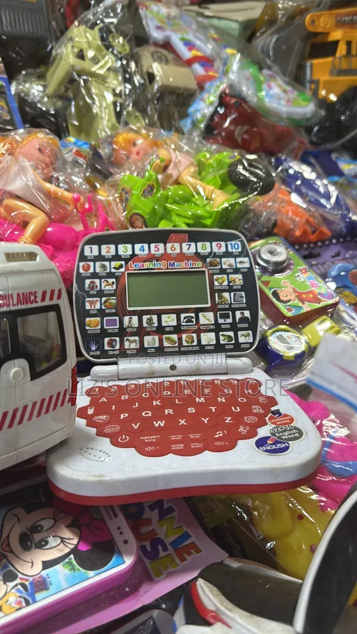 White and Red Kids' Laptop Toy