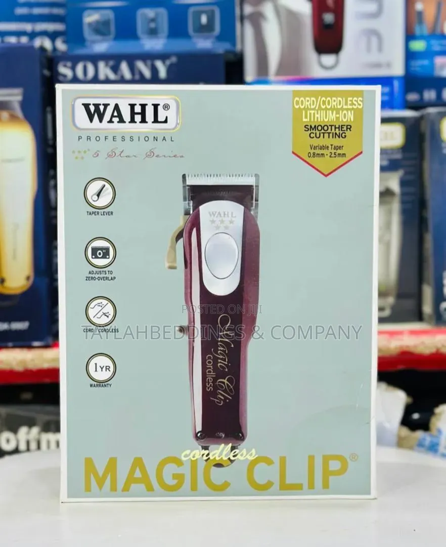 Rechargeable Magic Clip Cordless Machine Clipper-Red