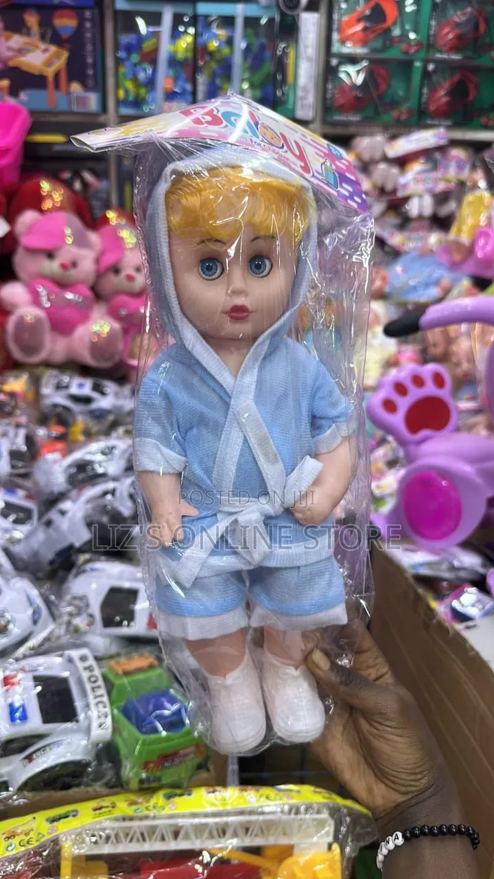 Blue, Hooded Bathrobe Outfit With a White Sashdoll