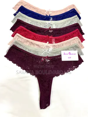 Savana Boulevard Full Lace Cheeky Thongs With Satin Bows