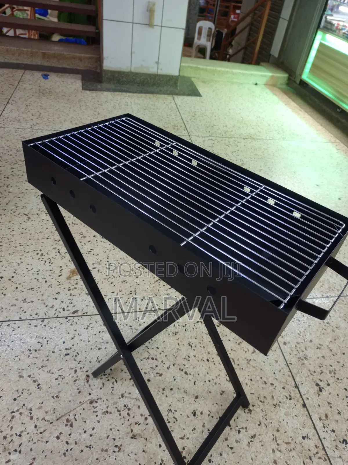 Portable, Rectangular Charcoal Barbecue Grill