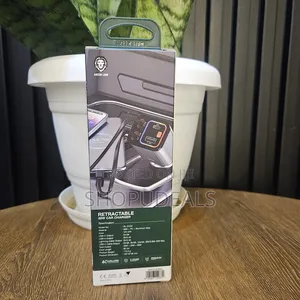 Green Lion Retractable 65w Car Charger - Grey